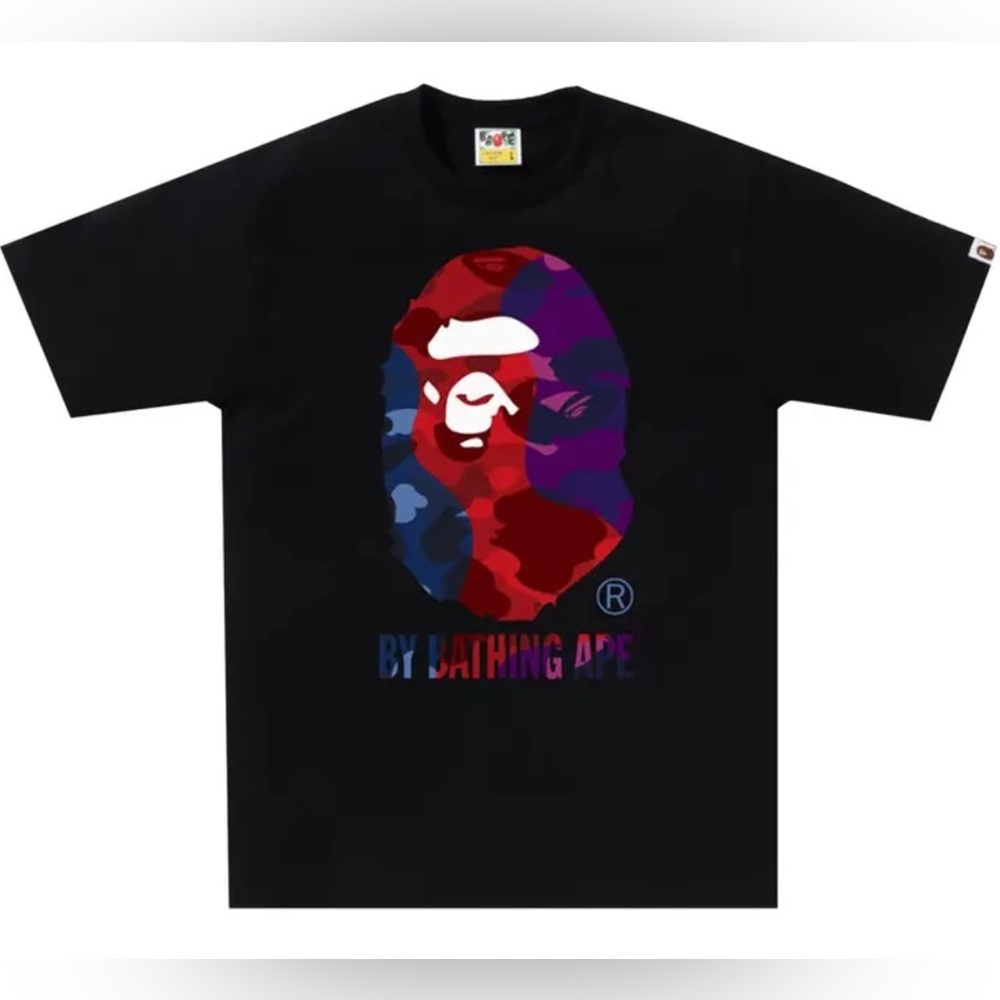Bape Color Camo Crazy Tee with Vibrant Graphic New
